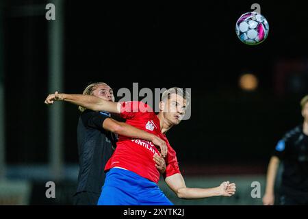 Hvidovre, Danemark. 30 août 2024. Mathias Andreasen de Hvidovre vu lors du match NordicBet Liga entre Hvidovre IF et AC Horsens au Pro ventilation Arena de Hvidovre. Crédit : Gonzales photo/Alamy Live News Banque D'Images