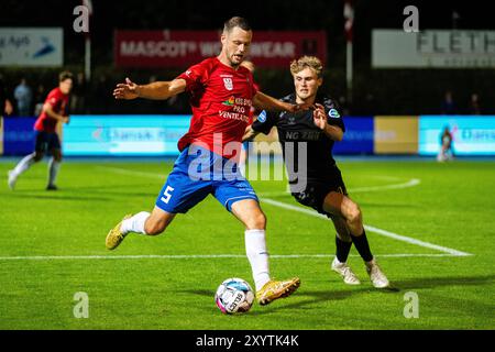 Hvidovre, Danemark. 30 août 2024. Matti Olsen (5 ans) de Hvidovre vu lors du match NordicBet Liga entre Hvidovre IF et AC Horsens au Pro ventilation Arena de Hvidovre. Crédit : Gonzales photo/Alamy Live News Banque D'Images