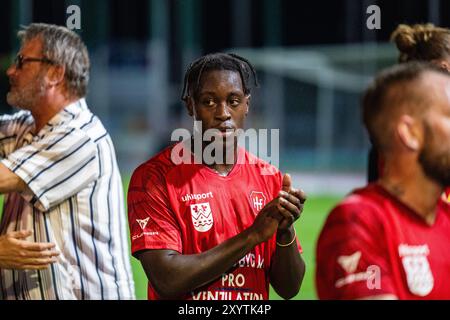 Hvidovre, Danemark. 30 août 2024. Jeffrey Adjei-Broni de Hvidovre vu après le match NordicBet Liga entre Hvidovre IF et AC Horsens au Pro ventilation Arena de Hvidovre. Crédit : Gonzales photo/Alamy Live News Banque D'Images