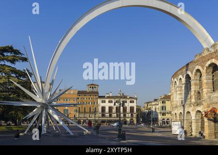 L'amphithéâtre romain de Vérone, également appelé arena. Célèbre pour son festival d'opéra Banque D'Images