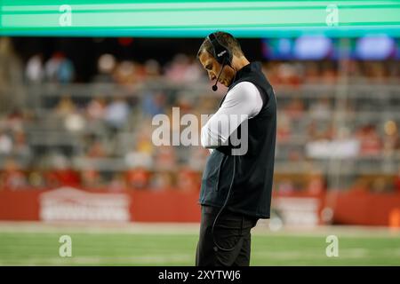 30 août 2024 : Luke Fickell, entraîneur-chef des Wisconsin Badgers, lors du match de football NCAA entre les Western Michigan Broncos et les Wisconsin Badgers au Camp Randall Stadium de Madison, WISCONSIN. Darren Lee/CSM. Banque D'Images