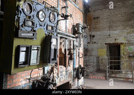 Vieille chaufferie dans une usine désaffectée Banque D'Images