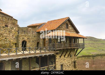 David Gareji Garedja ou monastère de la grotte vue aérienne complexe dans la région de Kakheti, Géorgie Banque D'Images