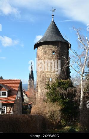 Tour médiévale dans le vieux centre-ville de Wernigerode Banque D'Images