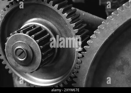 Roues dentées d'une vieille machine Banque D'Images