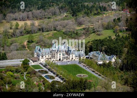 Asheville, Caroline du Nord, États-Unis - 20 avril 2018 : le Biltmore Estate, qui est la plus grande maison d'Amérique®, construit par George Vanderbilt. Le domaine de 8000 acres Banque D'Images