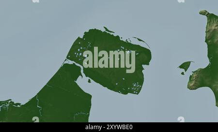 Ayon Island dans la mer de Sibérie orientale sur une carte d'altitude en couleur Banque D'Images