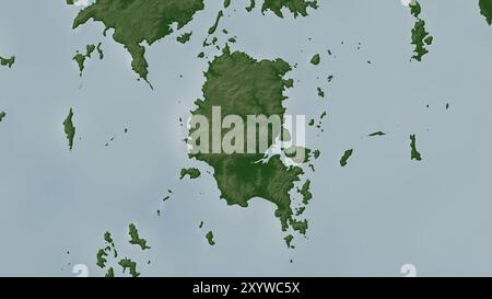 Dome Kyun Island dans la mer d'Andaman ou de Birmanie sur une carte d'altitude en couleur Banque D'Images