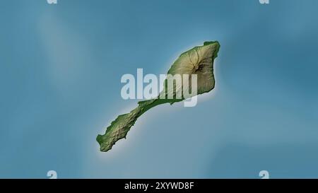 Jan Mayen Island dans la mer de Norvège sur une carte d'altitude en couleur Banque D'Images