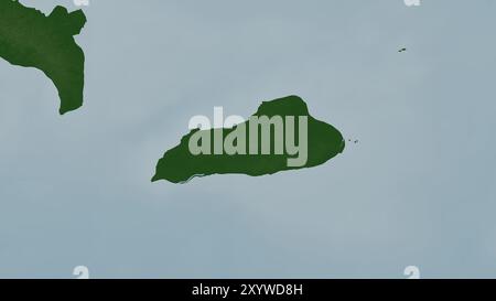 Île de Jomalig dans la mer des Philippines sur une carte d'altitude en couleur Banque D'Images