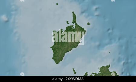 Little Nicobar Island dans la mer d'Andaman ou de Birmanie sur une carte d'altitude en couleur Banque D'Images