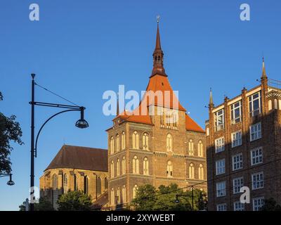 Vue de l'église St Mary à Rostock Banque D'Images