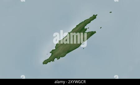 Pulau Matasiri dans la mer de Java sur une carte d'altitude en couleur Banque D'Images