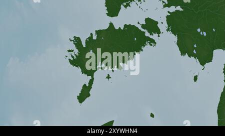 Osel Island dans la mer Baltique sur une carte d'altitude en couleur Banque D'Images