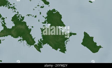 Isla Popa dans la mer des Caraïbes sur une carte d'altitude en couleur Banque D'Images