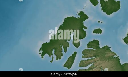 Île Prince Patrick dans la mer de Beaufort sur une carte d'altitude en couleur Banque D'Images