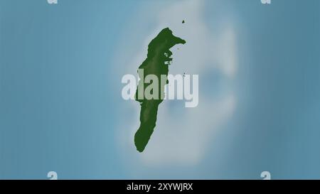 Isla de San Andres dans la mer des Caraïbes sur une carte d'altitude en couleur Banque D'Images