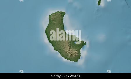 Île de Tanna dans la mer de Corail sur une carte d'altitude colorée Banque D'Images