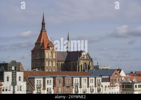 Vue de l'église St Mary à Rostock Banque D'Images