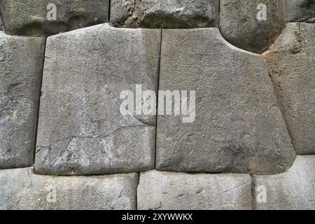 Mur Inca transparente dans la forteresse inca de Sacsayhuaman Cusco Pérou Banque D'Images