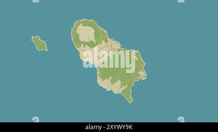 Hachijojima dans la mer des Philippines sur une carte topographique de style humanitaire OSM Banque D'Images