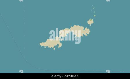 Île de Kadavu dans l'océan Pacifique Sud sur une carte topographique de style humanitaire OSM Banque D'Images