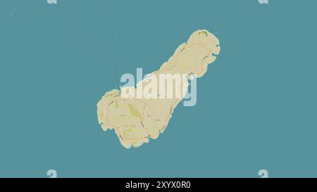 Kikaijima dans la mer des Philippines sur une carte topographique de style humanitaire OSM Banque D'Images