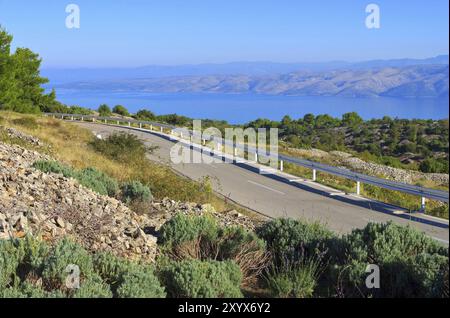 Route côtière de Hvar, route côtière de Hvar 02 Banque D'Images