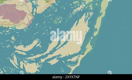 Île Tra Ban dans la mer de Chine méridionale sur une carte topographique de style humanitaire OSM Banque D'Images