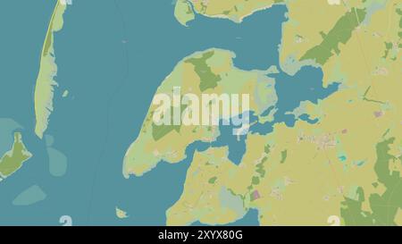 Île Ummanz dans la mer Baltique sur une carte topographique de style humanitaire OSM Banque D'Images