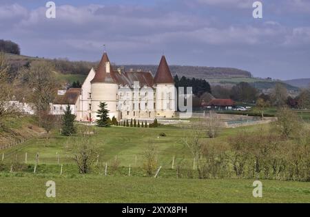 Château de Chailly-sur-Armancon en Bourgogne, France, Château de Chailly-sur-Armancon en Bourgogne, France, Europe Banque D'Images
