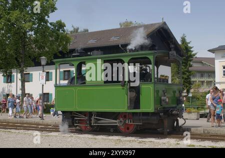 Europe, Allemagne, Bavière, Chiemsee, Chiemgau, Prien-Stock, Chiemseebahn, chemin de fer à voie étroite, locomotive à vapeur de 1887, Prien, Bavière, Allemagne, UE Banque D'Images