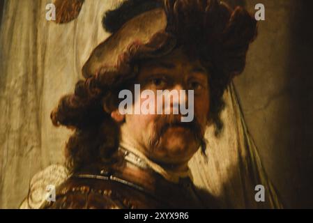 Amsterdam, pays-Bas. 24 janvier 2024. Gros plan sur des visages de peintures de Rembrandt van Rijn Banque D'Images