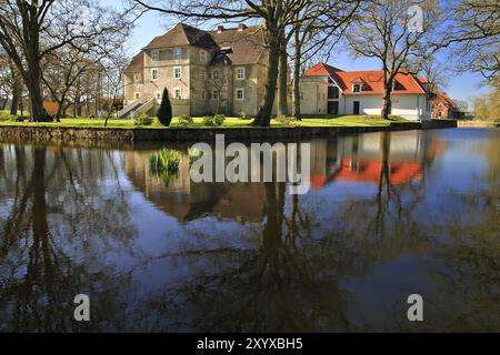 Le château à douves de Mellenthin Banque D'Images