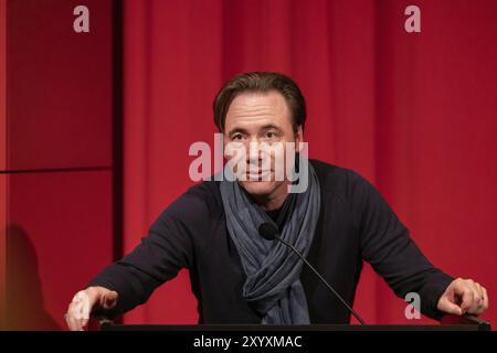 Francfort-sur-le-main, Allemagne, 4 avril 2019 : Michael 'Bully' Herbig (*1968, réalisateur, acteur et auteur allemand) présente son film ballon à Deu Banque D'Images