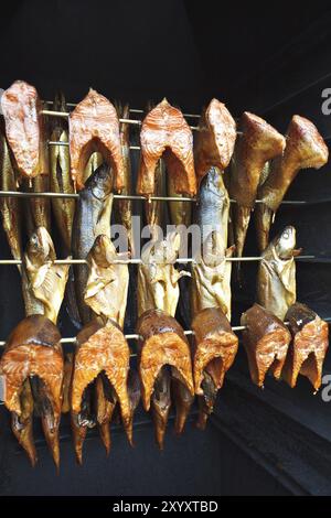 Poisson fumé dans le fumeur Banque D'Images