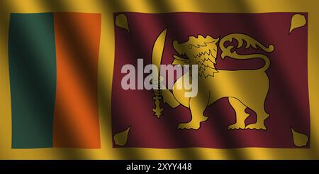 Le drapeau du Sri Lanka vole dans le vent Banque D'Images