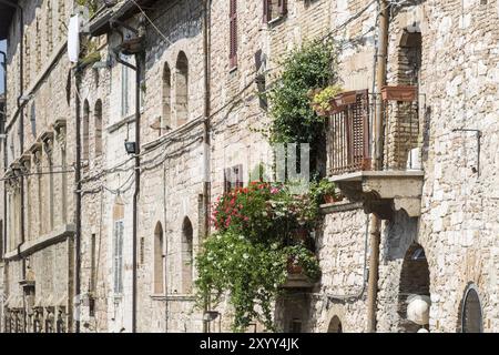 Maisons typiques à assise, Italie, Europe Banque D'Images