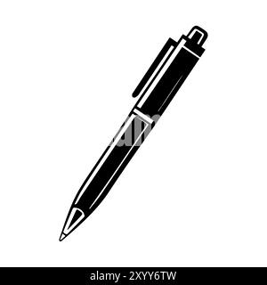 Icône de stylo ou symbole de ligne moderne. Dessin au trait vectoriel et conception d'icône avec contour audacieux. Noir et blanc Pixel Perfect symbole minimaliste isolé blanc BA Illustration de Vecteur