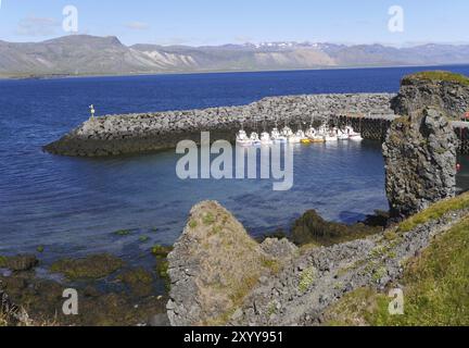 Port d'Arnarstapi sur Snaefellsnes en Islande Banque D'Images