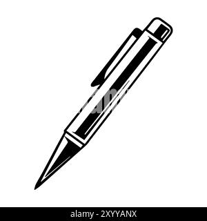 Icône de stylo ou symbole de ligne moderne. Dessin au trait vectoriel et conception d'icône avec contour audacieux. Noir et blanc Pixel Perfect symbole minimaliste isolé blanc BA Illustration de Vecteur