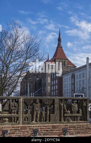 Vue de l'église St Mary à Rostock Banque D'Images