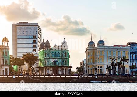 Carré de la marque zéro où la ville de Recife dans l'état de Pernambuco a eu ses débuts Banque D'Images