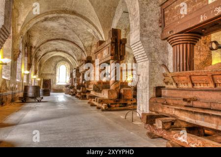 Ancienne cave à vin dans le monastère d'Eberbach Banque D'Images