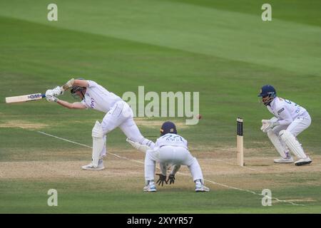 Olly Stone of England chauves-souris pendant England v, Sri Lanka. , . (Photo par Izzy Poles/News images) à Londres, Royaume-Uni le 31/08/2024. (Photo par Izzy Poles/News images/SIPA USA) crédit : SIPA USA/Alamy Live News Banque D'Images