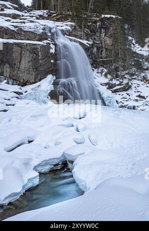 Cascade de Krimml, Autriche en hiver Banque D'Images