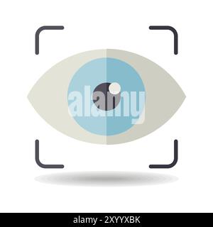 Icône de vecteur de balayage oculaire. Symbole de chèque rétinien. Panneau de sécurité. Symbole graphique pour votre conception de site Web, logo, application, interface utilisateur Illustration de Vecteur