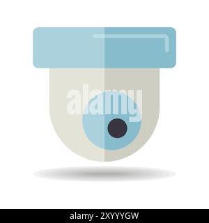 Icône vectorielle de caméra dôme. CCTV, caméra ronde vidéo de plafond de sécurité, panneau de surveillance. Panneau de sécurité. Symbole graphique pour votre conception de site Web, logo, application Illustration de Vecteur