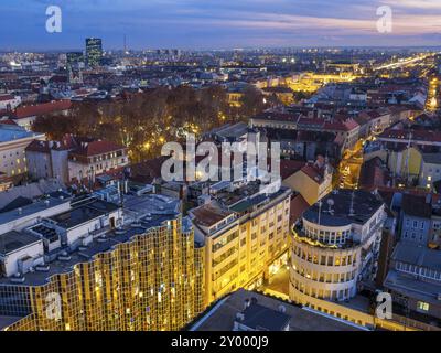 Nuit à Zagreb moderne Banque D'Images