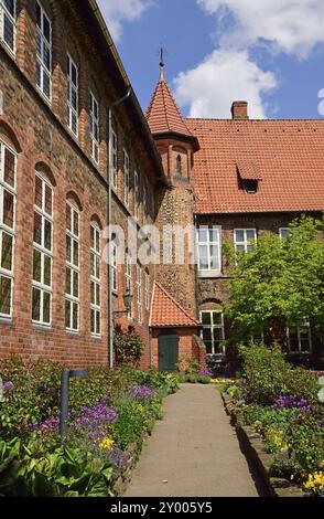 Europe, Allemagne, basse-Saxe, région métropolitaine de Hambourg, Lueneburg, Old Town Hall, Inner Courtyard, Hambourg, Hambourg, République fédérale d'Allemagne, Banque D'Images